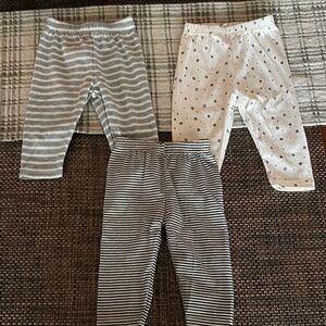 Trio of Baby Leggings with Stripes and Dots